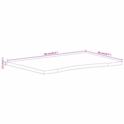 vidaXL Desk Top with Curve Replacement Dining Table Top Solid Wood Rough Mango