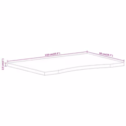 vidaXL Desk Top with Curve Replacement Dining Table Top Solid Wood Rough Mango
