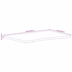 vidaXL Desk Top with Curve Replacement Dining Table Top Solid Wood Rough Mango