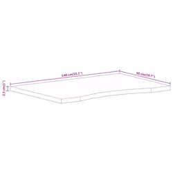vidaXL Desk Top with Curve Replacement Dining Table Top Solid Wood Rough Mango