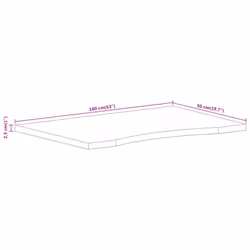 vidaXL Desk Top with Curve Replacement Dining Table Top Solid Wood Rough Mango - Additional view 7