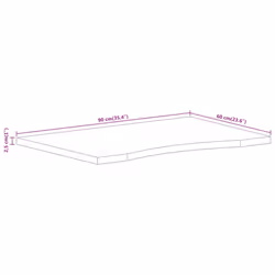 vidaXL Desk Top with Curve Replacement Dining Table Top Solid Wood Rough Mango - Additional view 7