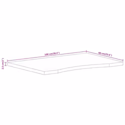 vidaXL Desk Top with Curve Replacement Dining Table Top Solid Wood Rough Mango