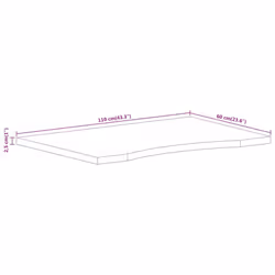 vidaXL Desk Top with Curve Replacement Dining Table Top Solid Wood Rough Mango
