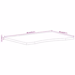 vidaXL Desk Top with Curve Replacement Dining Table Top Solid Wood Rough Mango - Additional view 7