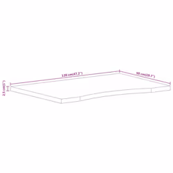 vidaXL Desk Top with Curve Replacement Dining Table Top Solid Wood Rough Mango