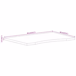 vidaXL Desk Top with Curve Replacement Dining Table Top Solid Wood Rough Mango