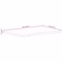 vidaXL Desk Top with Curve Replacement Dining Table Top Solid Wood Rough Mango - Additional view 7