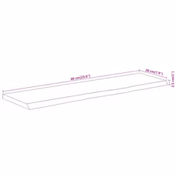vidaXL Wall Shelf Floating Shelf Rack Rectangular Solid Wood Acacia Live Edge - Additional view 7