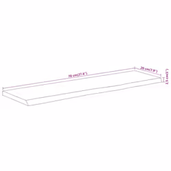 vidaXL Wall Shelf Floating Shelf Rack Rectangular Solid Wood Acacia Live Edge - Additional view 7