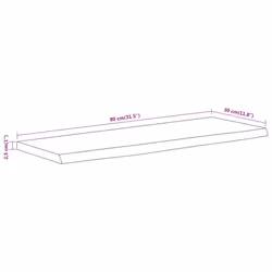 vidaXL Wall Shelf Floating Shelf Rack Rectangular Solid Wood Acacia Live Edge - Additional view 7