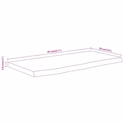 vidaXL Wall Shelf Floating Shelf Rack Rectangular Solid Wood Acacia Live Edge - Additional view 7