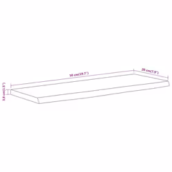vidaXL Wall Shelf Floating Shelf Rack Rectangular Solid Wood Acacia Live Edge