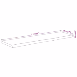vidaXL Wall Shelf Floating Shelf Rack Rectangular Solid Wood Acacia Live Edge - Additional view 7