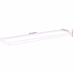 vidaXL Wall Shelf Floating Shelf Rack Rectangular Solid Wood Acacia Live Edge