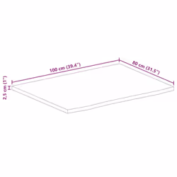 vidaXL Table Top Replacement Dining Table Top Live Edge Solid Wood Rough Mango - Additional view 8