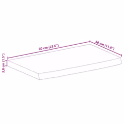 vidaXL Table Top Replacement Dining Table Top Live Edge Solid Wood Rough Mango - Additional view 8