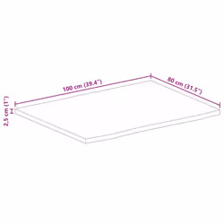 vidaXL Table Top Live Edge Replacement Board Dining Table Top Solid Wood Mango - Additional view 8