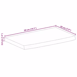 vidaXL Table Top Live Edge Replacement Board Dining Table Top Solid Wood Mango - Additional view 8