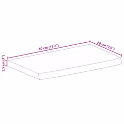 vidaXL Table Top Live Edge Replacement Board Dining Table Top Solid Wood Mango - Additional view 8