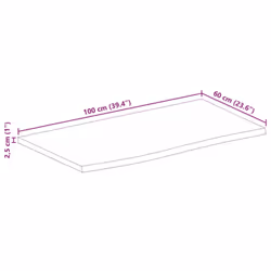 vidaXL Table Top Live Edge Replacement Board Dining Table Top Solid Wood Mango - Additional view 3
