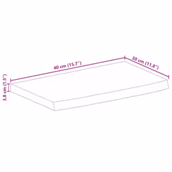 vidaXL Table Top Live Edge Replacement Board Dining Table Top Solid Wood Mango - Additional view 8
