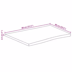 vidaXL Table Top Live Edge Replacement Board Dining Table Top Solid Wood Mango - Additional view 8