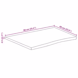 vidaXL Table Top Live Edge Replacement Board Dining Table Top Solid Wood Mango - Additional view 3