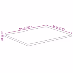 vidaXL Table Top Live Edge Replacement Board Dining Table Top Solid Wood Mango - Additional view 8