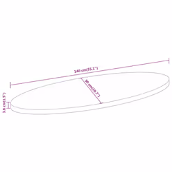 vidaXL Table Top Replacement Board Coffee Dining Table Top Oval Solid Wood - natural, 140 x 50 x 3.8 cm/  Solid rough mango wood - Additional view 3