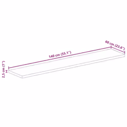 vidaXL Table Top Replacement Dining Table Top Rectangular Solid Wood Acacia - Additional view 3