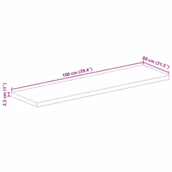 vidaXL Table Top Replacement Dining Table Top Rectangular Solid Wood Acacia - Additional view 3