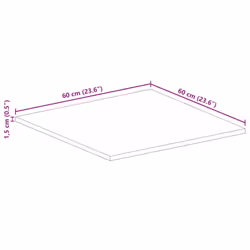vidaXL Table Top Replacement Board Dining Table Top Rectangular Solid Wood - multicolour, 60 x 60 cm/ 15 mm