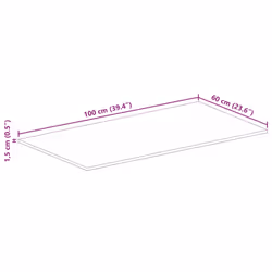 vidaXL Table Top Replacement Board Dining Table Top Rectangular Solid Wood - multicolour, 100 x 60 cm/ 15 mm - Additional view 8