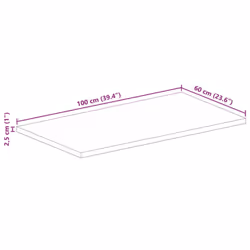 vidaXL Table Top Replacement Board Dining Table Top Rectangular Solid Wood - multicolour, 100 x 60 cm/ 25 mm - Additional view 8