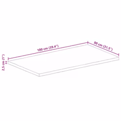 vidaXL Table Top Replacement Board Dining Table Top Rectangular Solid Wood - multicolour, 100 x 80 cm/ 25 mm - Additional view 8