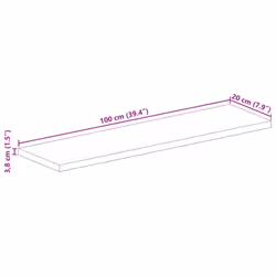 vidaXL Table Top Replacement Board Dining Table Top Rectangular Solid Wood - multicolour, 100 x 20 cm/ 38 mm