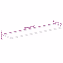 vidaXL Table Top Replacement Board Dining Table Top Rectangular Solid Wood - multicolour, 180 x 20 cm/ 38 mm - Additional view 8