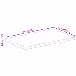 , 60 x 50 cm/ 38 mm) vidaXL Table Top Replacement Board Dining Table Top Rectangular Solid Wood - reclaimed wood(multicolour - Additional view 8