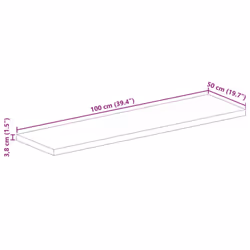 , 100 x 50 cm/ 38 mm) vidaXL Table Top Replacement Board Dining Table Top Rectangular Solid Wood - reclaimed wood(multicolour - Additional view 8