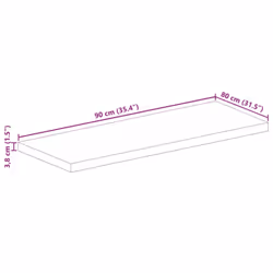 vidaXL Table Top Replacement Board Dining Table Top Rectangular Solid Wood - multicolour, 90 x 80 cm/ 38 mm - Additional view 8