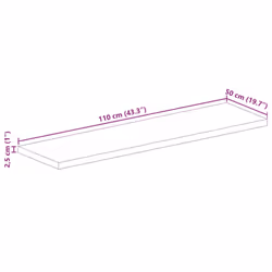 , 110 x 50 cm/ 25 mm) vidaXL Table Top Replacement Board Dining Table Top Rectangular Solid Wood - reclaimed wood(natural - Additional view 3