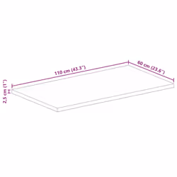 , 110 x 60 cm/ 25 mm) vidaXL Table Top Replacement Board Dining Table Top Rectangular Solid Wood - rough mango wood(natural - Additional view 8