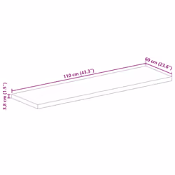 vidaXL Table Top Replacement Board Dining Table Top Rectangular Solid Wood - brown, 110 x 60 x 3.8 cm - Additional view 3