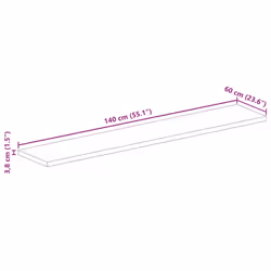 , 140 x 60 cm/ 38 mm) vidaXL Table Top Replacement Board Dining Table Top Rectangular Solid Wood - mango wood(natural - Additional view 3
