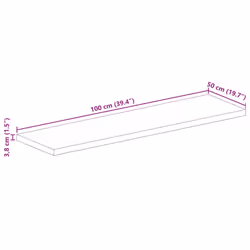 , 100 x 50 cm/ 38 mm) vidaXL Table Top Replacement Board Dining Table Top Rectangular Solid Wood - mango wood(oak finish