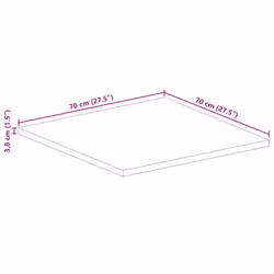 vidaXL Table Top Replacement Board Dining Table Top Square Solid Wood Mango - Additional view 8