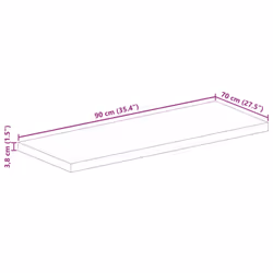 , 90 x 70 cm/ 38 mm) vidaXL Table Top Replacement Board Dining Table Top Rectangular Solid Wood - mango wood(oak finish - Additional view 8