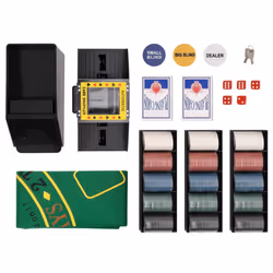 , 300 piece) vidaXL Poker Chip Set Poker Set 2 Decks Card Shoe Card Shuffler Blackjack Set - chip (4 g - Additional view 2
