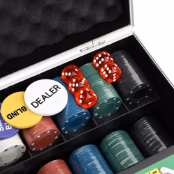 , 300 piece) vidaXL Poker Chip Set Poker Set 2 Decks Card Shoe Card Shuffler Blackjack Set - chip (4 g - Additional view 6
